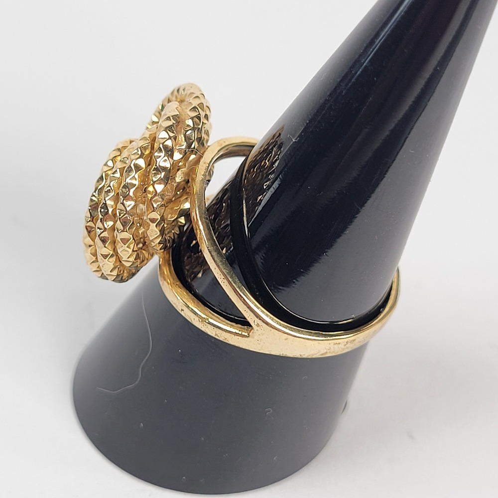 OT Gold Vermeil 925 Sterling Silver Textured Love Knot Rose Ring Turkey‎ Size 9 - Picture 2 of 8